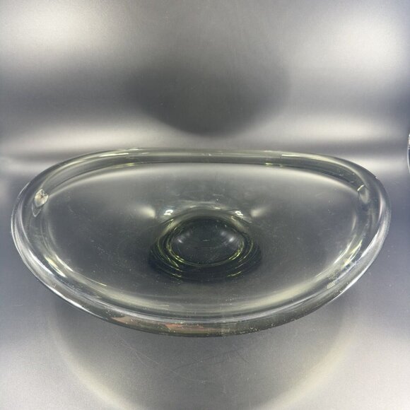 Vintage MCM Holmegaard Per Lutken Smoked Extra Large Art Glass Bowl Dish Signed - Picture 3 of 16